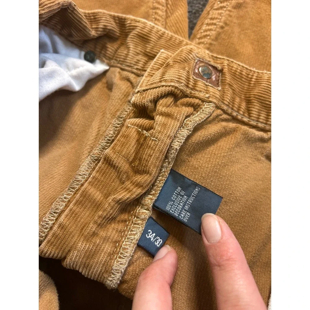 Polo Ralph Lauren Corduroy Pants Brown Mens 34x30‎ Straight Leg Cotton Casual